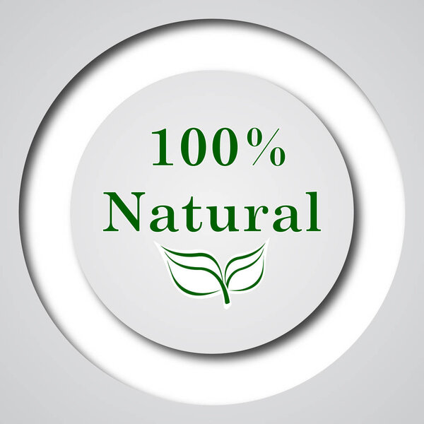 100 percent natural icon. Internet button on white background
