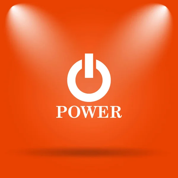 Power Taste Symbol Internet Taste Auf Orangefarbenem Hintergrund — Stockfoto