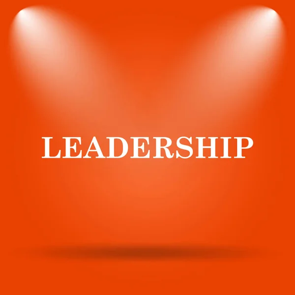 Liderlik Simgesi Internet Düğmesini Turuncu Zemin Üzerine — Stok fotoğraf