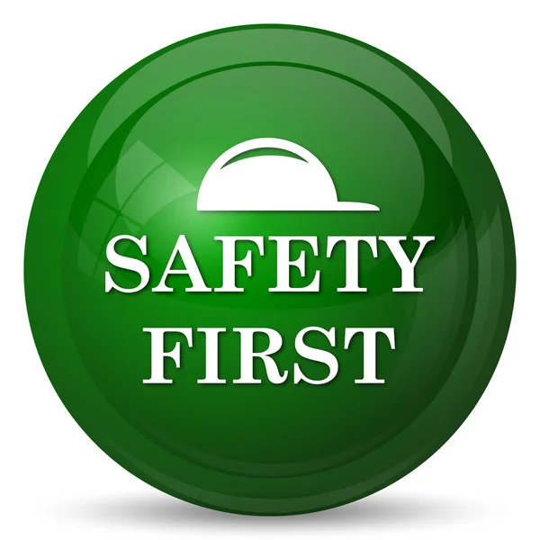 Safety First Icon Internet Button White Background — Stock Photo, Image