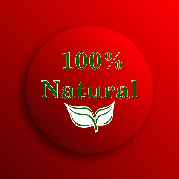 100 Percent Natural Icon Internet Button White Background — Stock Photo, Image