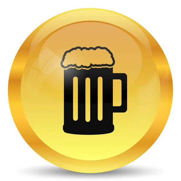 啤酒图标 白色背景上的互联网按钮 — 图库照片