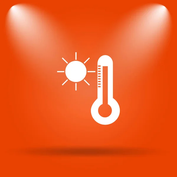 Zon en thermometer pictogram — Stockfoto