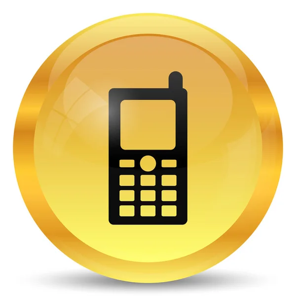 Mobile Phone Icon Internet Button White Background — Stock Photo, Image