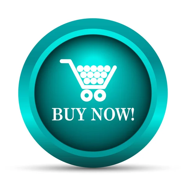 Buy Now Shopping Cart Icon Internet Button White Background — Stock Photo, Image