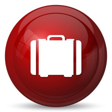 Bavul simgesi. Beyaz arka plan üzerinde Internet düğmesi