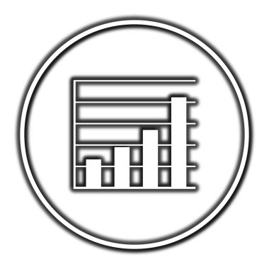 Grafik barlar simgesi. Beyaz arka plan üzerinde Internet düğmesi