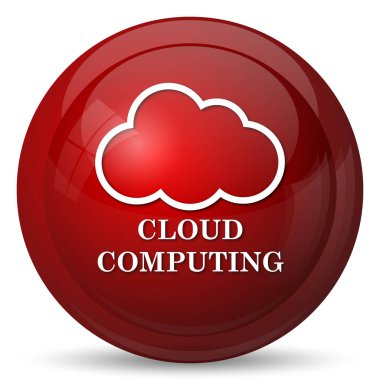 Bulut bilgi işlem simgesi. Beyaz arka plan üzerinde Internet düğmesi