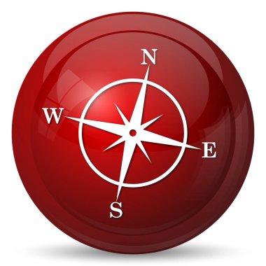 Pusula simgesini. Beyaz arka plan üzerinde Internet düğmesi