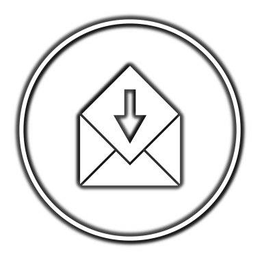 E-posta simgesini alırsınız. Beyaz arka plan üzerinde Internet düğmesi