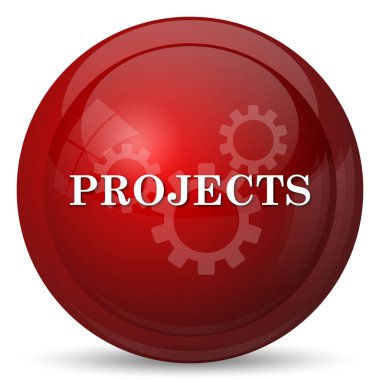 Projeler simgesi. Beyaz arka plan üzerinde Internet düğmesi