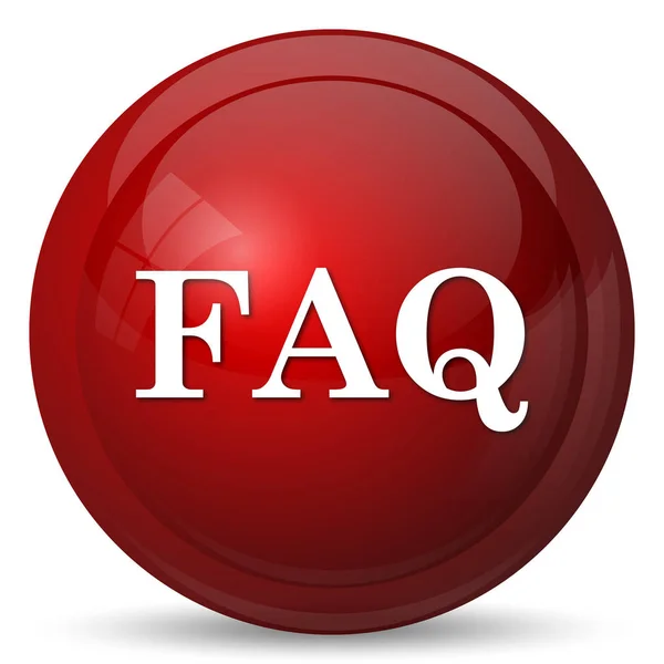 Faq Pictogram Internet Knop Witte Achtergrond — Stockfoto