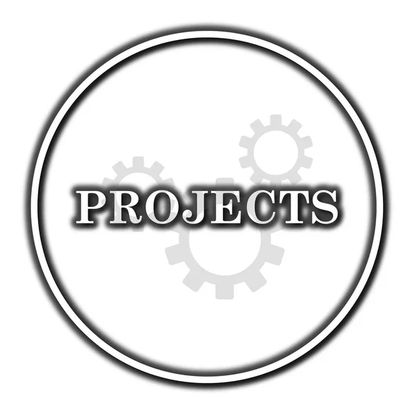 Ikona Projektów Przycisk Internet Białym Tle — Zdjęcie stockowe