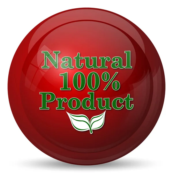 100 Percent Natural Product Icon Internet Button White Background — Stock Photo, Image
