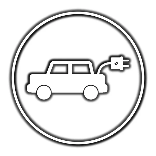 Electric Car Icon Internet Button White Background — Stock Photo, Image