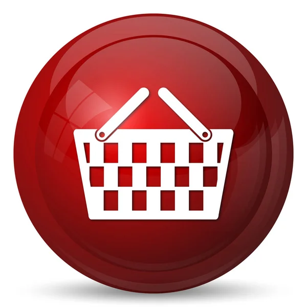 ショッピング バスケット アイコン 白い背景の上のインター ネット ボタン — ストック写真