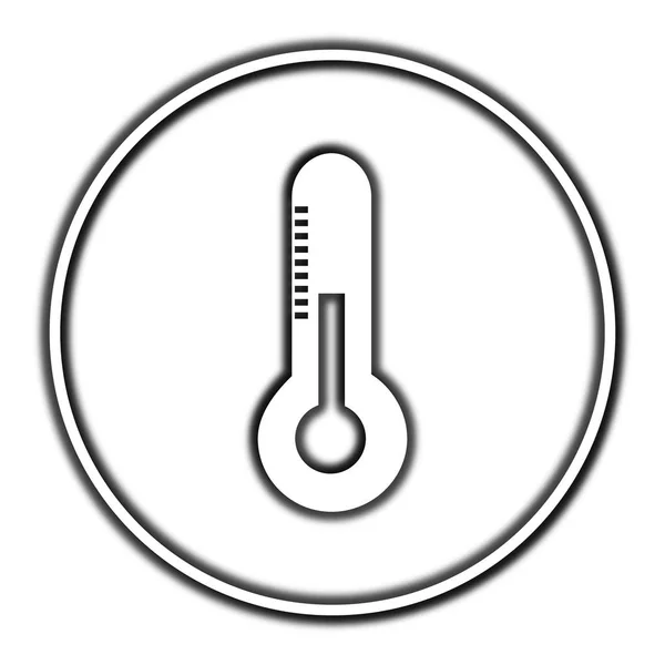Ikon Termometer Tombol Internet Pada Latar Belakang Putih — Stok Foto