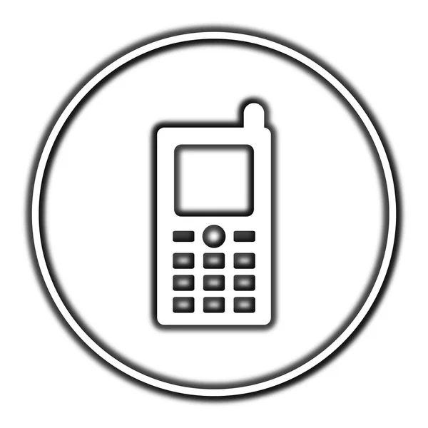 Ikona Telefonu Komórkowego Przycisk Internet Białym Tle — Zdjęcie stockowe