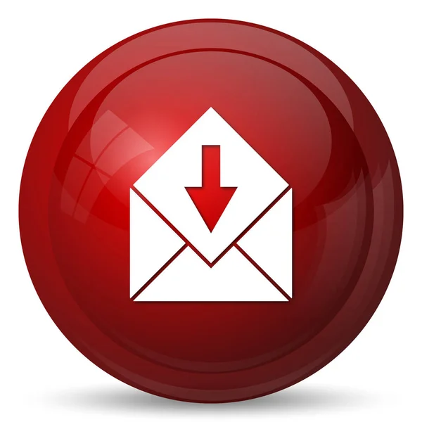 Recevez Icône Mail Bouton Internet Sur Fond Blanc — Photo