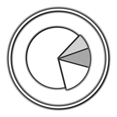 Grafik pasta simgesi. Beyaz arka plan üzerinde Internet düğmesi