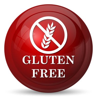 Gluten ücretsiz simge. Beyaz arka plan üzerinde Internet düğmesi