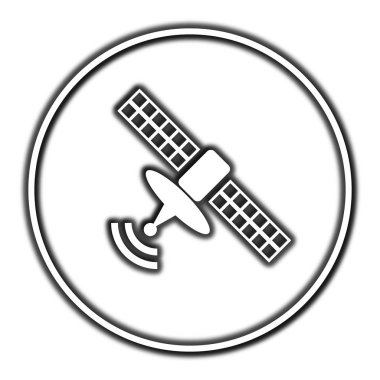 Anten simgesi. Beyaz arka plan üzerinde Internet düğmesi