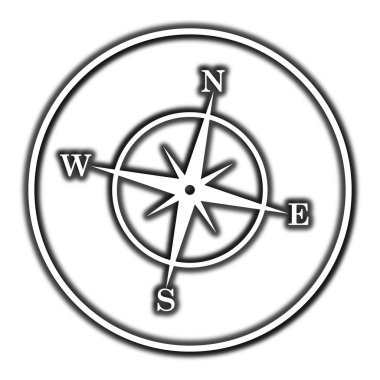 Pusula simgesini. Beyaz arka plan üzerinde Internet düğmesi