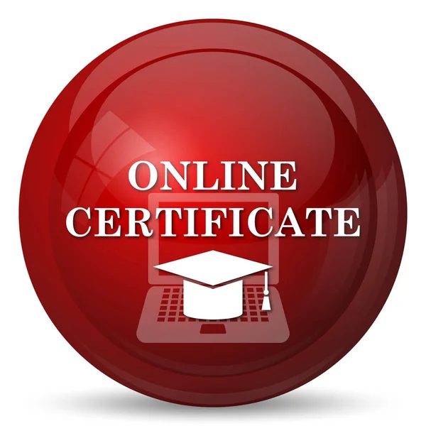 Online Zertifikatssymbol Internet Taste Auf Weißem Hintergrund — Stockfoto