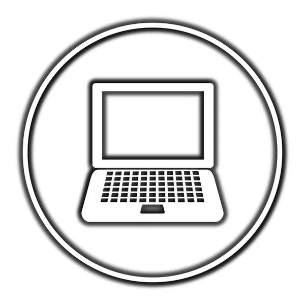 Ikon Laptop Tombol Internet Pada Latar Belakang Putih — Stok Foto