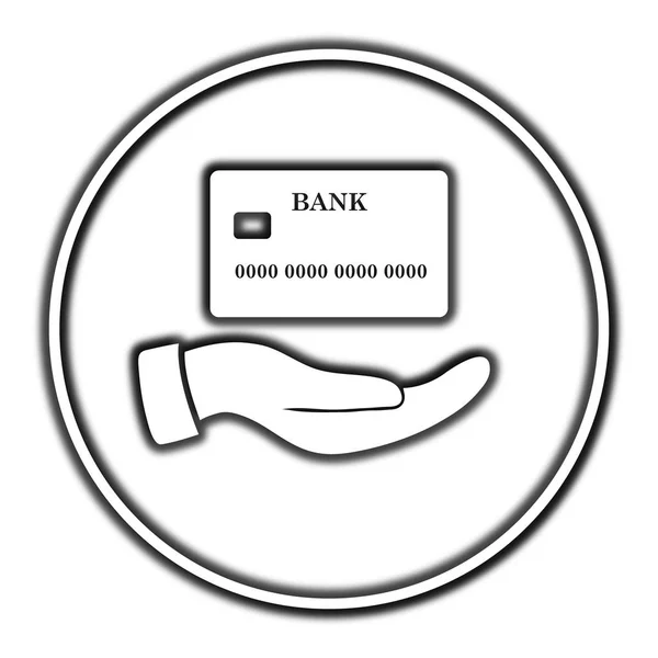 Hand holding credit card icon — Stock Photo, Image