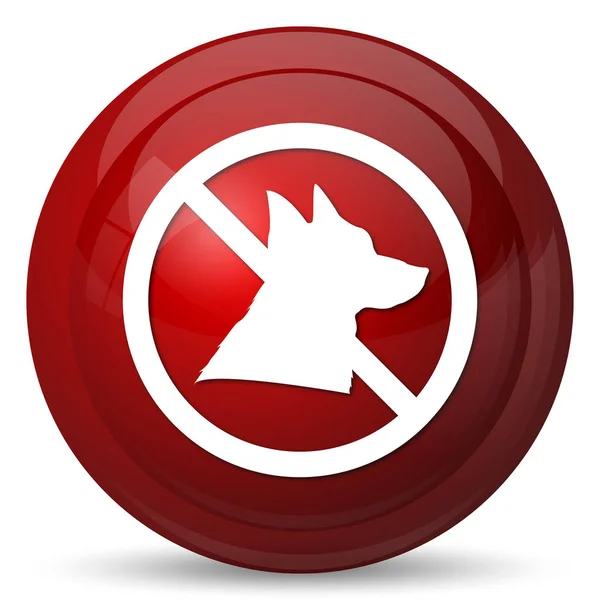 Ícone Cães Proibidos Botão Internet Fundo Branco — Fotografia de Stock