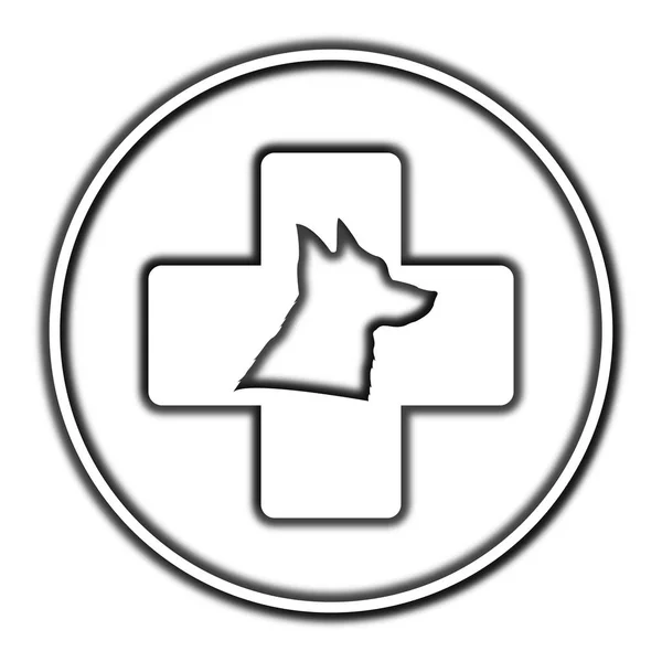 Veterinary Icon Internet Button White Background — Stock Photo, Image