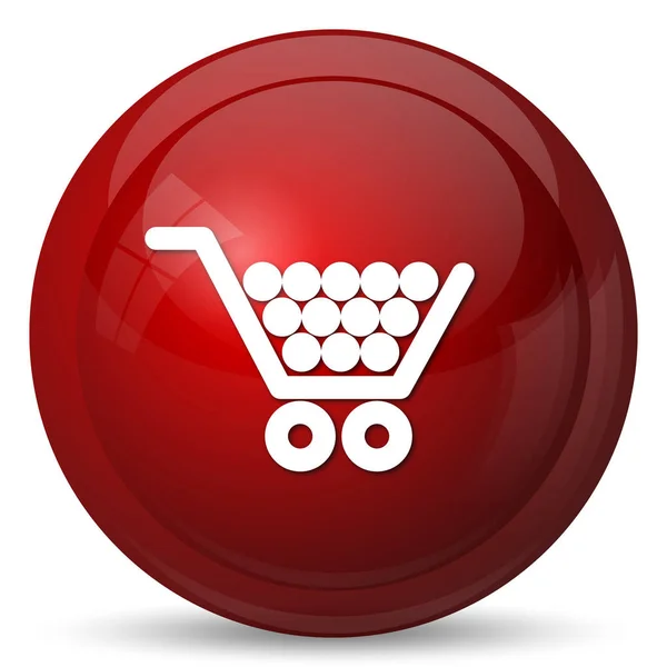 Shopping Cart Ikonen Internet Knappen Vit Bakgrund — Stockfoto