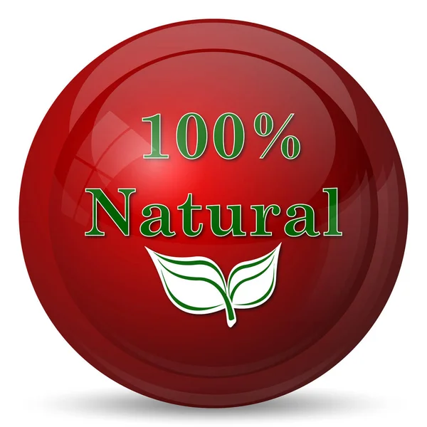 Ícone 100 Natural Botão Internet Fundo Branco — Fotografia de Stock