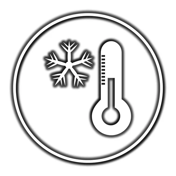 Snowflake Thermometer Icon Internet Button White Background — Stock Photo, Image