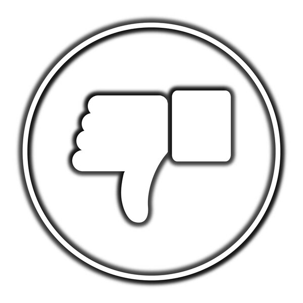 Значок с большим пальцем. Кнопка Интернет на белом фоне
