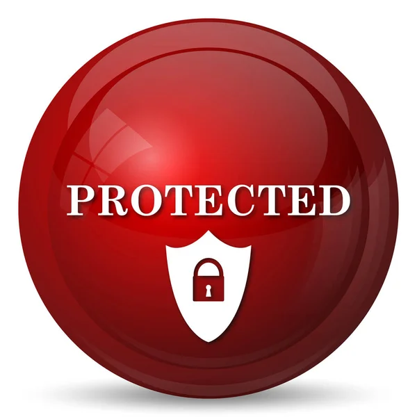 Защищенная Икона Кнопка Интернет Белом Фоне — стоковое фото