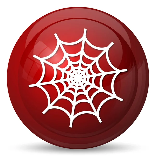 Örümcek Web Simgesi Beyaz Arka Plan Üzerinde Internet Düğmesi — Stok fotoğraf