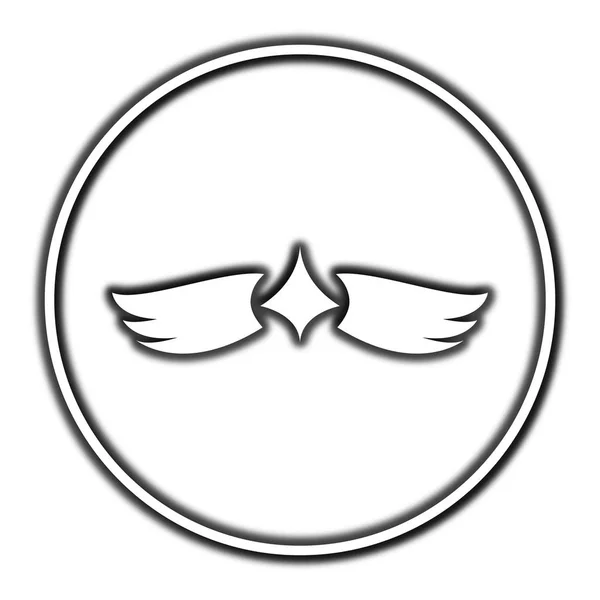 翼のアイコン 白い背景の上のインター ネット ボタン — ストック写真