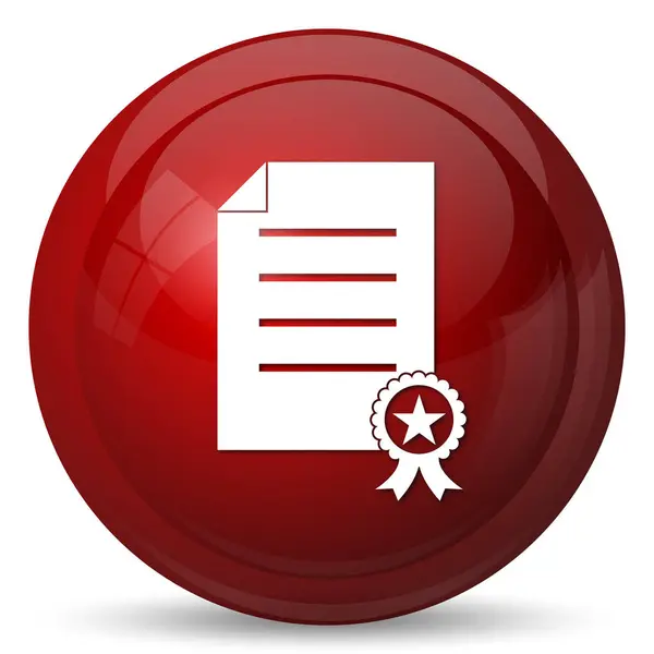 Значок Сертификата Кнопка Интернет Белом Фоне — стоковое фото