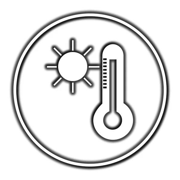 Zon en thermometer pictogram — Stockfoto