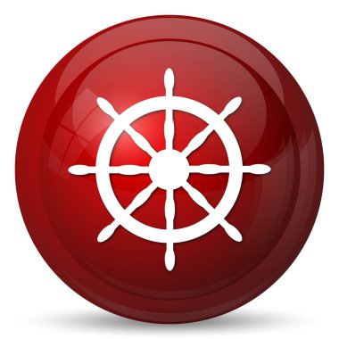 Deniz tekerlek simgesi. Beyaz arka plan üzerinde Internet düğmesi