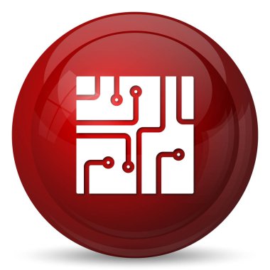Devre kartı simgesi. Beyaz arka plan üzerinde Internet düğmesi
