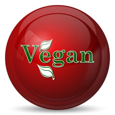 Vegan simgesi. Beyaz arka plan üzerinde Internet düğmesi
