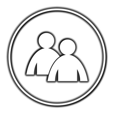 Danışmanlık simgesi. Beyaz arka plan üzerinde Internet düğmesi