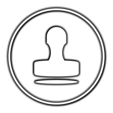 Damga simgesi. Beyaz arka plan üzerinde Internet düğmesi