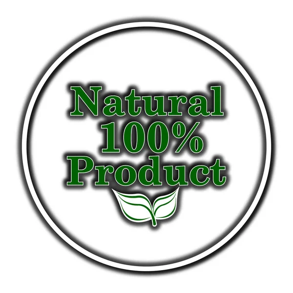 100 Percent Natural Product Icon Internet Button White Background — Stock Photo, Image