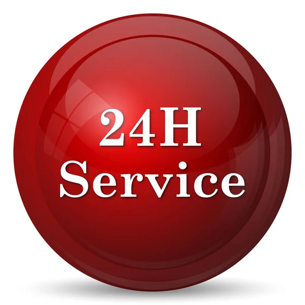 24H 服务图标 白色背景上的互联网按钮 — 图库照片