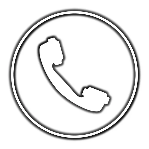 Phone Icon Internet Button White Background — Stock Photo, Image