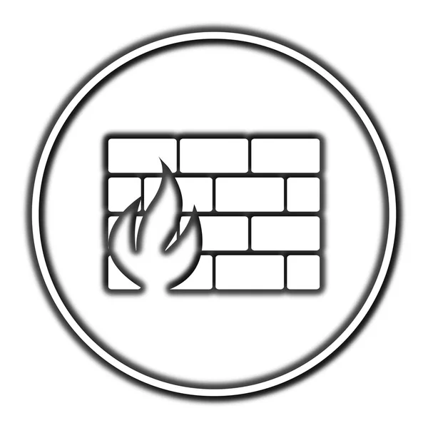 Firewall Icon Internet Button White Background — Stock Photo, Image